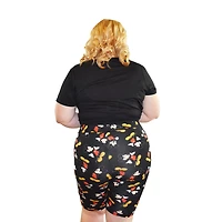 Ladies Plus Disney Mickey Stand Toss Biker Shorts