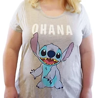 Happy Stitch Ohana Charcoal Heather T-Shirt