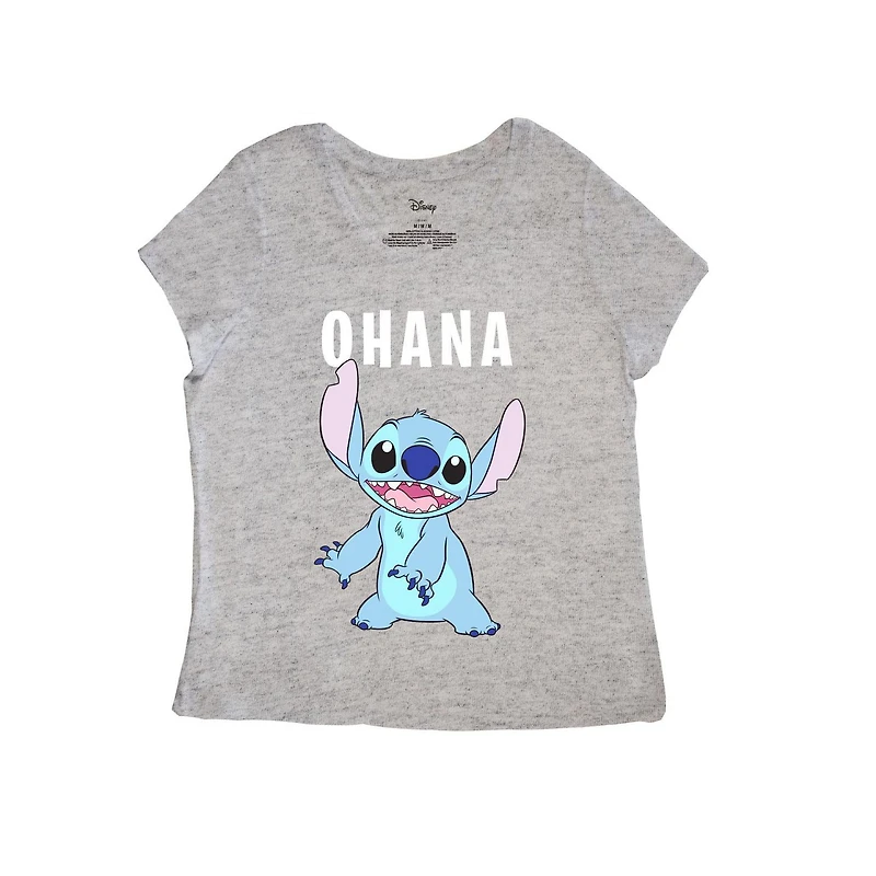 Happy Stitch Ohana Charcoal Heather T-Shirt