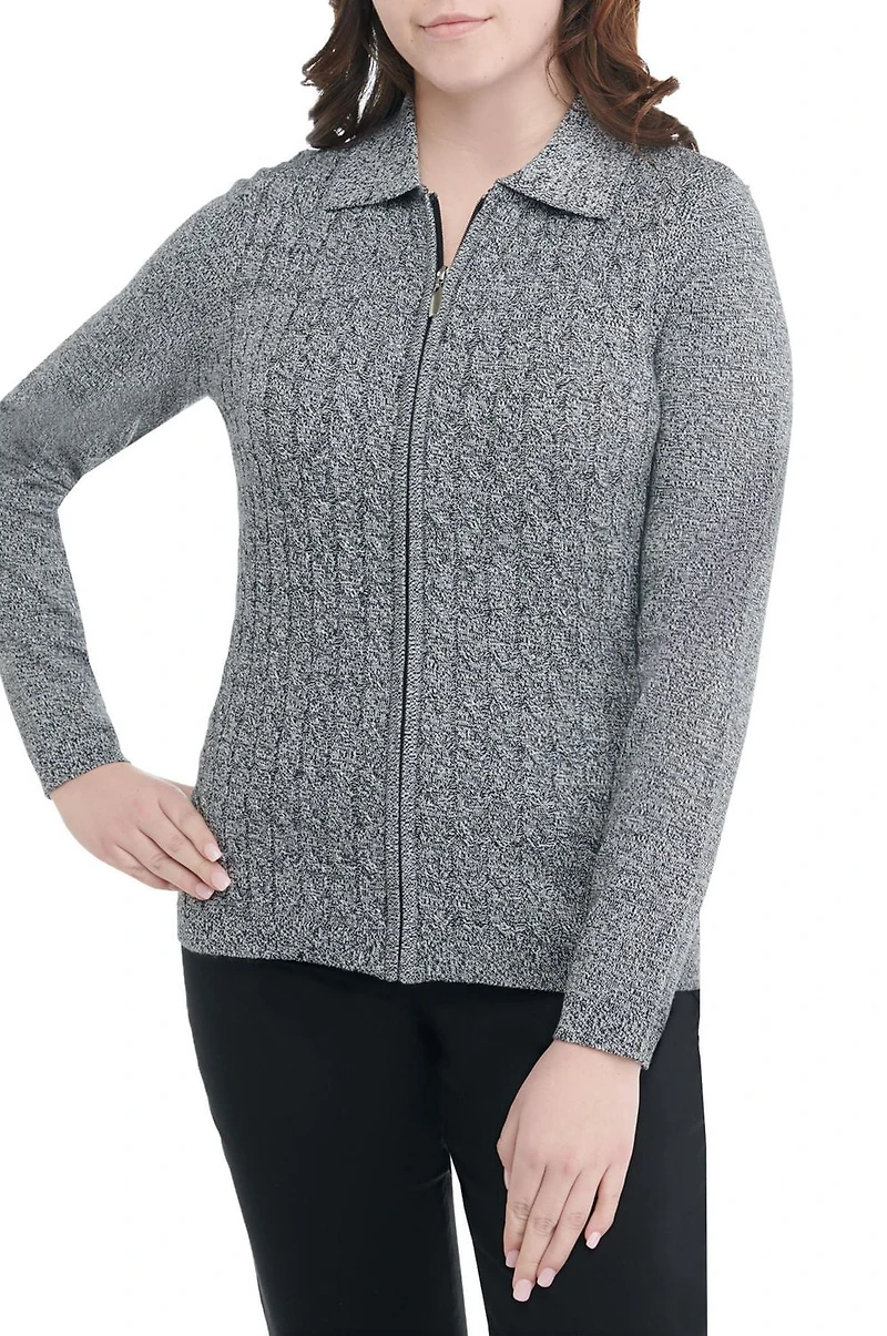 Alia Women's Long Sleeve Zip Front Cardigan