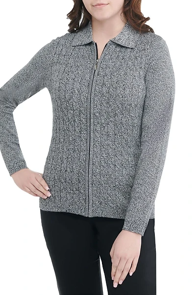 Alia Women's Long Sleeve Zip Front Cardigan