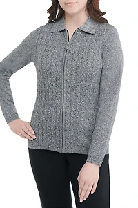 Alia Women's Long Sleeve Zip Front Cardigan