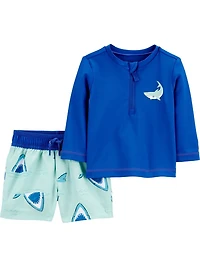 Carter's Child of Mine IB 2pc Swim - Blue Shark