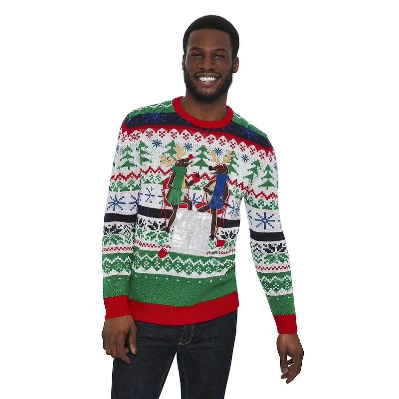 George Men's Christmas Light-Up Sweater