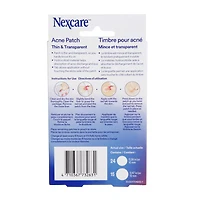 Nexcare™ Thin and Transparent Acne Patch BA-039-CA, 1x15x12mm+1x24x10mm, 30 Pack/Case