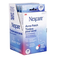 Nexcare™ Thin and Transparent Acne Patch BA-039-CA, 1x15x12mm+1x24x10mm, 30 Pack/Case