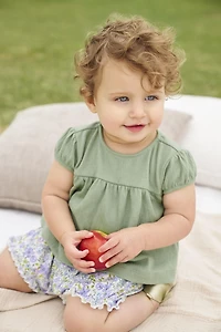 Carter's Child of Mine Baby Girls' Green Floral Diaper Cover Set