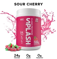 Revolution Nutrition, Splash Clear Isolate Protein, 100% Clear Whey Isolate Powder, 24g of Protein Per Scoop, Zero Sugar, Zero Carb, Candy Flavour, Collagen, 667g, Sour Cherry (23 Servings)