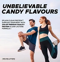 Revolution Nutrition, Splash Clear Isolate Protein, 100% Clear Whey Isolate Powder, 24g of Protein Per Scoop, Zero Sugar, Zero Carb, Candy Flavour, Collagen, 667g