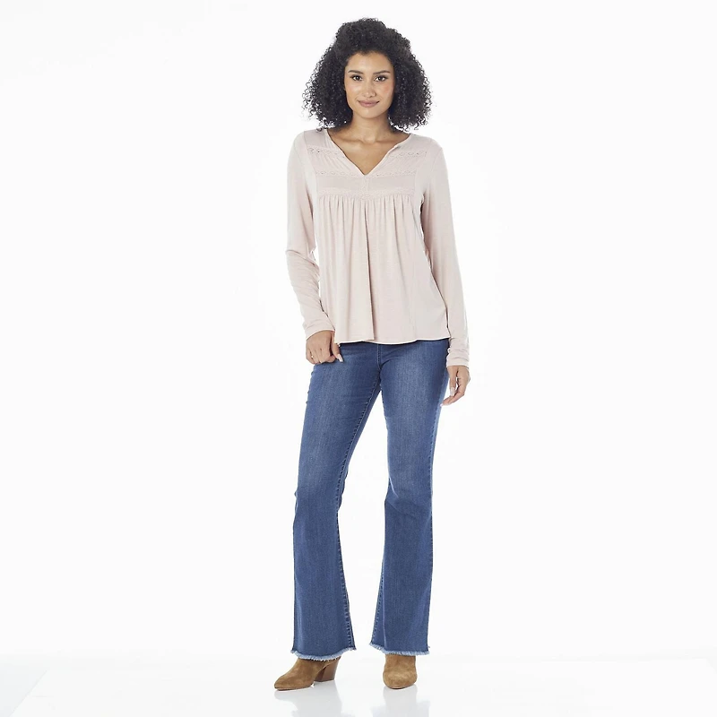 IVY Women's Long Sleeve Top w/ Lace Details