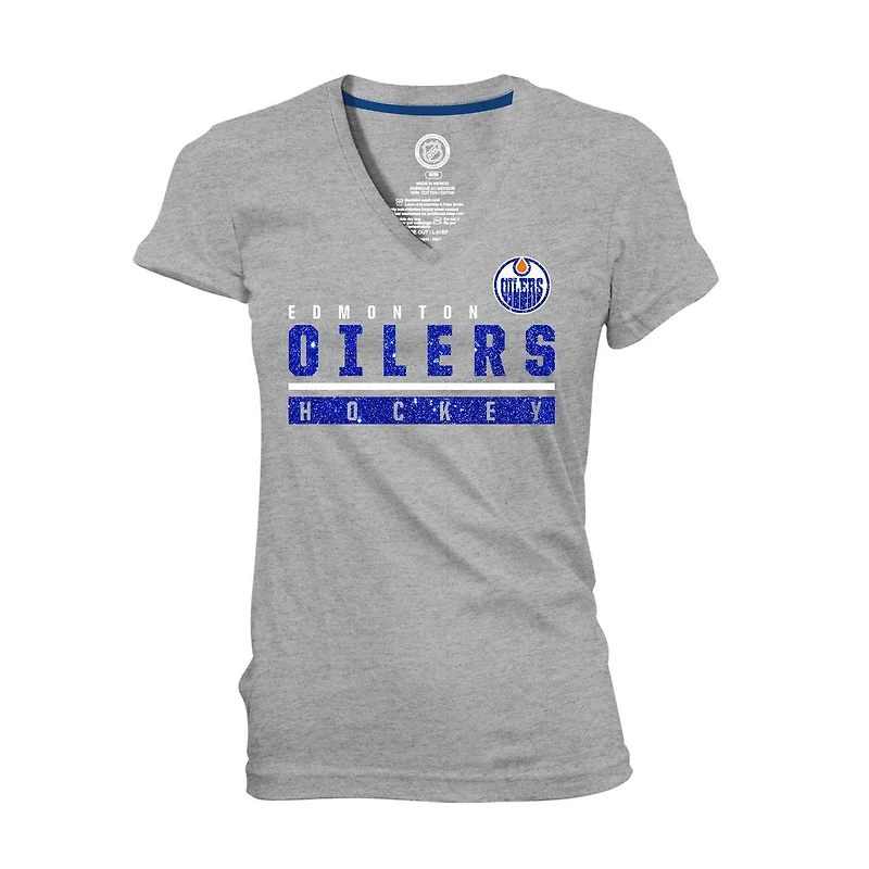 Tee shirt Femme Oilers col V gris