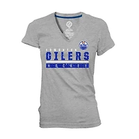 Tee shirt Femme Oilers col V gris