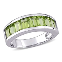 Miabella 2-3/4 Carat T.G.W Peridot Sterling Silver Semi-Eternity Ring