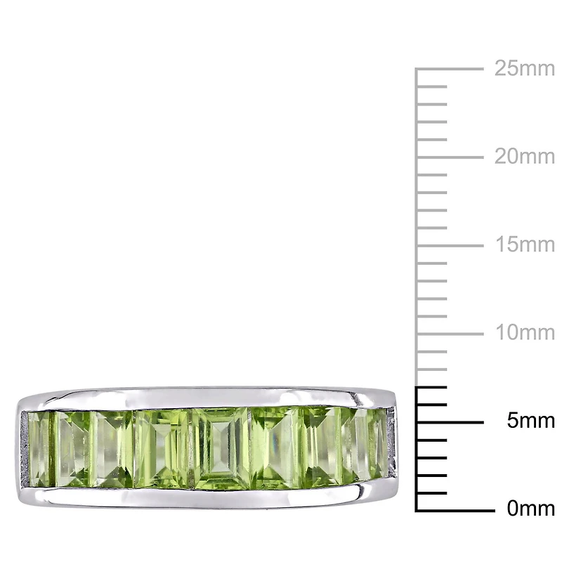 Miabella 2-3/4 Carat T.G.W Peridot Sterling Silver Semi-Eternity Ring
