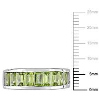 Miabella 2-3/4 Carat T.G.W Peridot Sterling Silver Semi-Eternity Ring