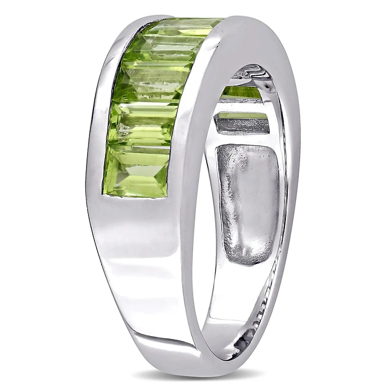 Miabella 2-3/4 Carat T.G.W Peridot Sterling Silver Semi-Eternity Ring