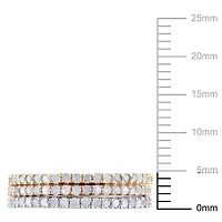 Miabella 5/8 Carat T.W. Diamond Three-Tone Sterling Silver 3-Piece Stackable Ring Set