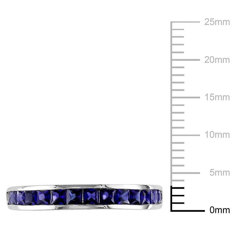 Bague éternité Miabella avec saphir synthétique 3/4 CT PBT en argent sterling