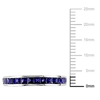 Bague éternité Miabella avec saphir synthétique 3/4 CT PBT en argent sterling