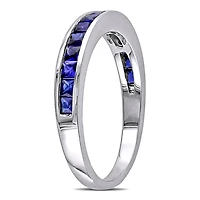 Bague éternité Miabella avec saphir synthétique 3/4 CT PBT en argent sterling