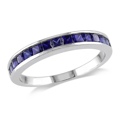 Miabella 3/4 Carat T.G.W. Created Sapphire Eternity Ring in Sterling Silver
