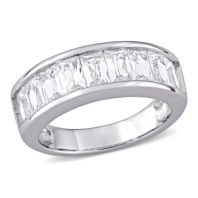 Miabella 2-3/4 Carat T.G.W Created White Sapphire Sterling Silver Semi-Eternity Ring