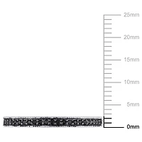 Miabella 1/8 Carat T.W. Black Diamond Sterling Silver Semi-Eternity Anniversary Ring