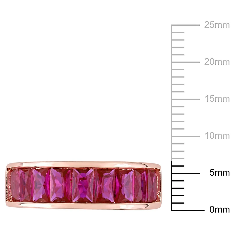 Miabella 2-3/4 Carat T.G.W. Created Ruby Rose-Plated Sterling Silver Semi-Eternity Ring