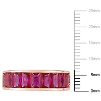 Miabella 2-3/4 Carat T.G.W. Created Ruby Rose-Plated Sterling Silver Semi-Eternity Ring
