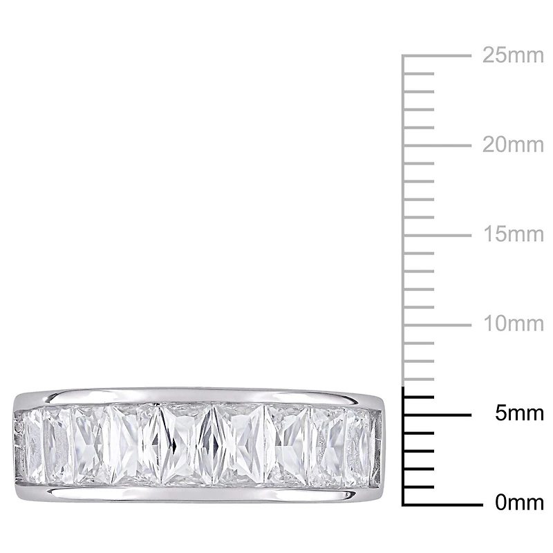 Miabella 2-3/4 Carat T.G.W Created White Sapphire Sterling Silver Semi-Eternity Ring