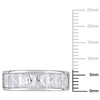 Miabella 2-3/4 Carat T.G.W Created White Sapphire Sterling Silver Semi-Eternity Ring
