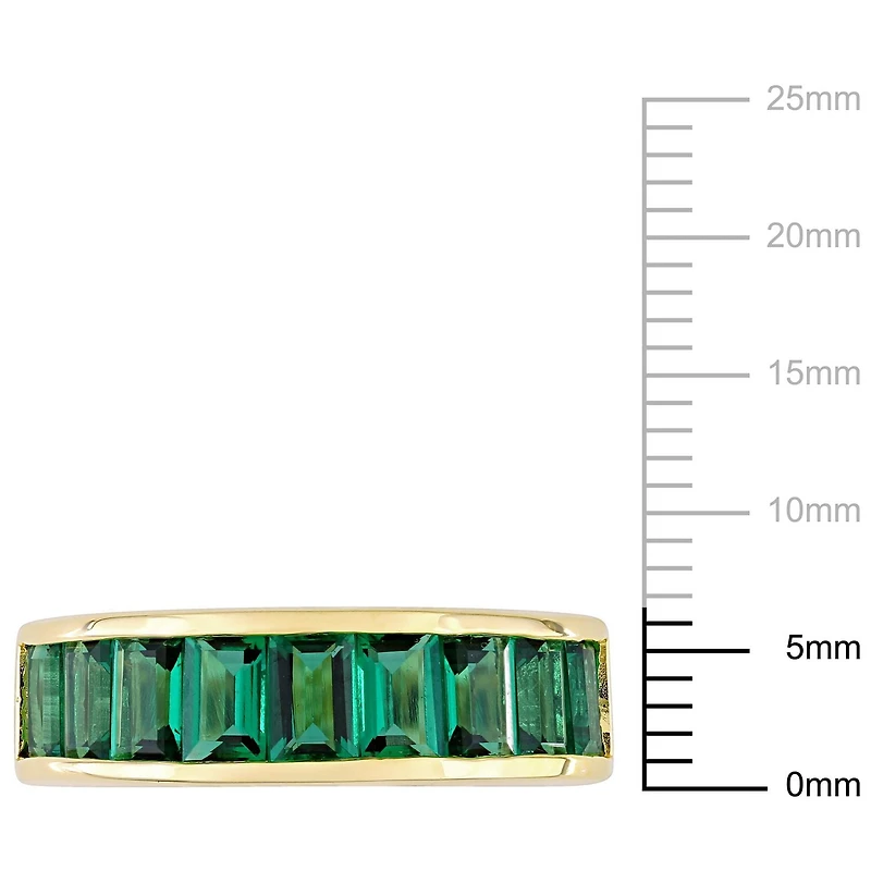 Miabella 2-3/4 Carat T.G.W Created Emerald Yellow-Plated Sterling Silver Semi-Eternity Ring