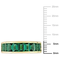 Miabella 2-3/4 Carat T.G.W Created Emerald Yellow-Plated Sterling Silver Semi-Eternity Ring