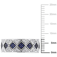 Ensemble 3-bagues Miabella avec saphir synthétique et saphir blanc synthétique en argent sterling