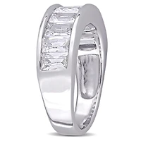 Miabella 2-3/4 Carat T.G.W Created White Sapphire Sterling Silver Semi-Eternity Ring