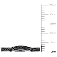 Bague incurvée d’anniversaire de mariage Miabella avec diamants noirs 1/5 CT poids total en argent sterling