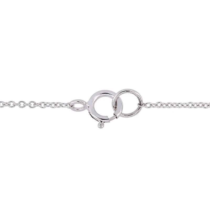 Cutie Pie Diamond-Accent 10K White Gold Curved Bar Necklace
