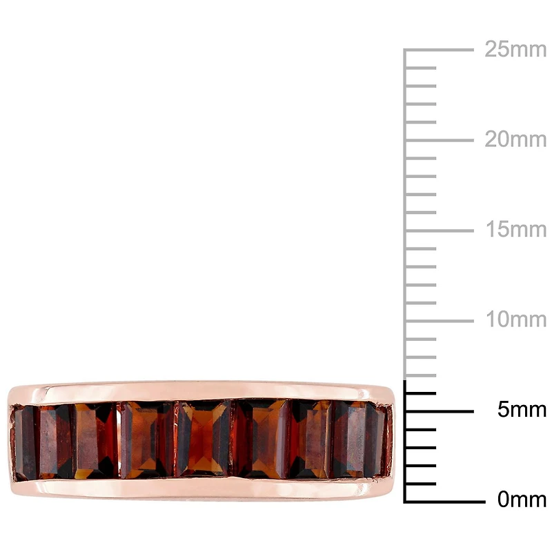 Miabella 3-1/3 Carat T.G.W. Garnet Rose-Plated Sterling Silver Semi-Eternity Ring