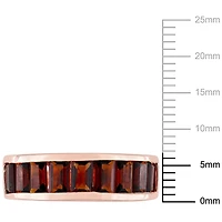 Miabella 3-1/3 Carat T.G.W. Garnet Rose-Plated Sterling Silver Semi-Eternity Ring