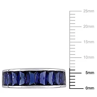 Bague semi-éternité Miabella avec saphir synthétique 2-3/4 CT PBT en argent sterling