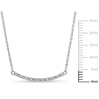 Cutie Pie Diamond-Accent 10K White Gold Curved Bar Necklace
