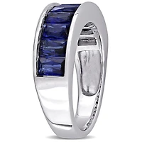 Bague semi-éternité Miabella avec saphir synthétique 2-3/4 CT PBT en argent sterling