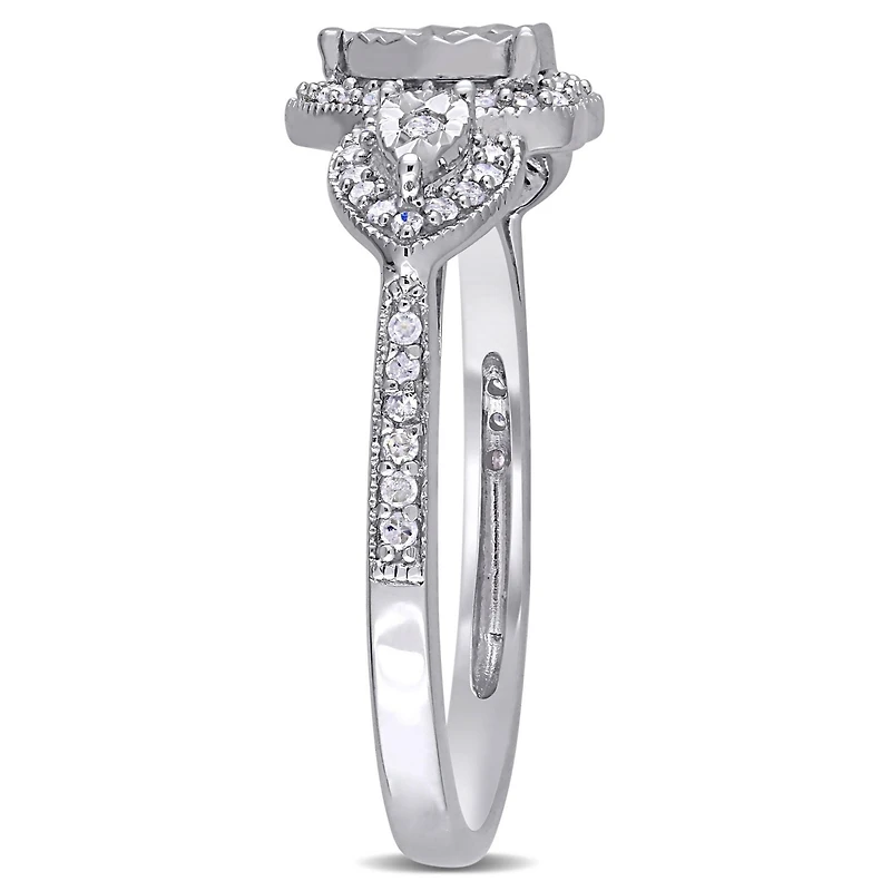Miabella 1/3 Carat T.W. Diamond Sterling Silver Heart Engagement Ring