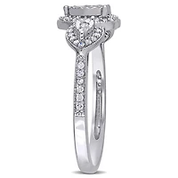 Miabella 1/3 Carat T.W. Diamond Sterling Silver Heart Engagement Ring
