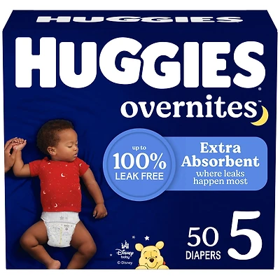 Couches pour bébé Huggies Overnites Nighttime, tailles: 3-7 |36- 66 unités Tailles 3-7| 36-66 Unités