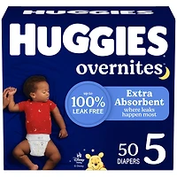Couches pour bébé Huggies Overnites Nighttime, tailles: 3-7 |36- 66 unités Tailles 3-7| 36-66 Unités