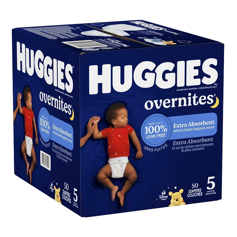 Couches pour bébé Huggies Overnites Nighttime, tailles: 3-7 |36- 66 unités Tailles 3-7| 36-66 Unités