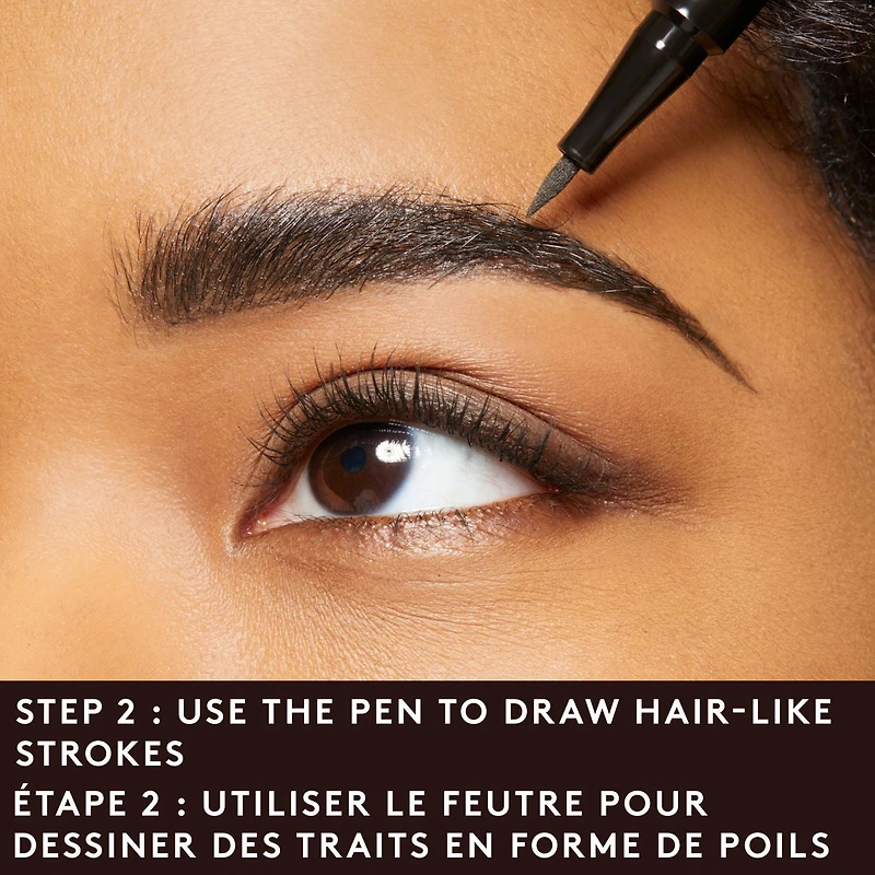 COVERGIRL Easy Breezy Brow 24HR Brow Ink Pen™, feutre à sourcil, pointe ultra-précise, brosse intégrée, résistante à l'eau, léger, 100% Sans Cruauté Feutre à sourcils qui dure 24 heures