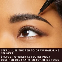 COVERGIRL Easy Breezy Brow 24HR Brow Ink Pen™, feutre à sourcil, pointe ultra-précise, brosse intégrée, résistante à l'eau, léger, 100% Sans Cruauté Feutre à sourcils qui dure 24 heures