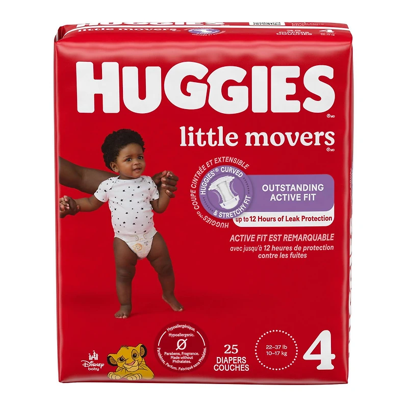 Couches pour bébés HUGGIES Little Movers, Emballage Econo, Tailles: 3-7 Tailles: 3-7 | 168-88 Unités HUG COUCH S3-7 168-88